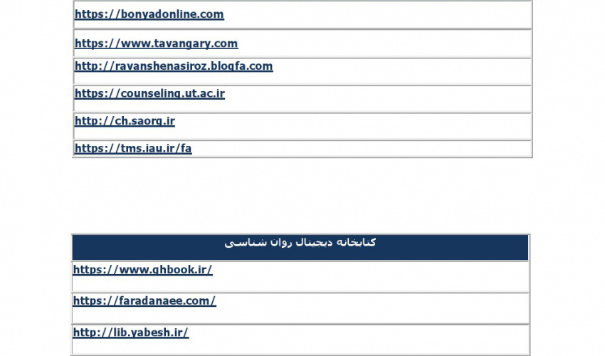 کتابخانه دیجیتال روانشناسی و سایت های مفید